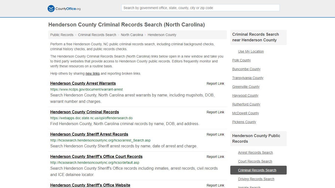 Criminal Records Search - Henderson County, NC (Arrests ...